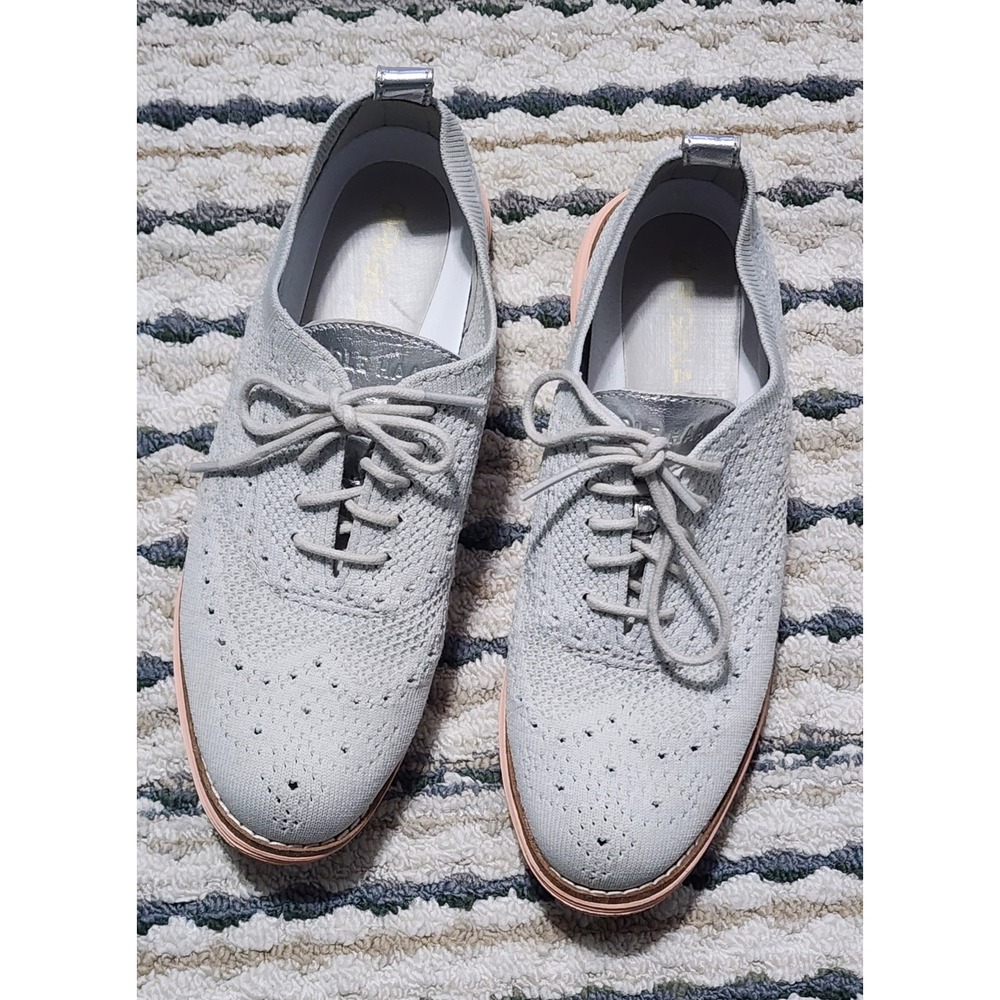 Cole Haan Women's Grey Original Grand OS W11513 Stitchlite Wingtip Shoes Size 6B